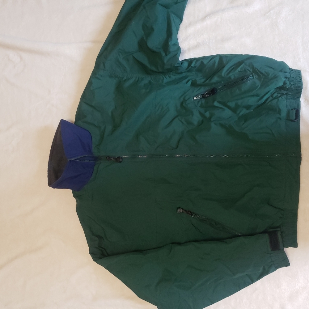 Vintage White Sierra men's large forest green blue windbreaker jacket